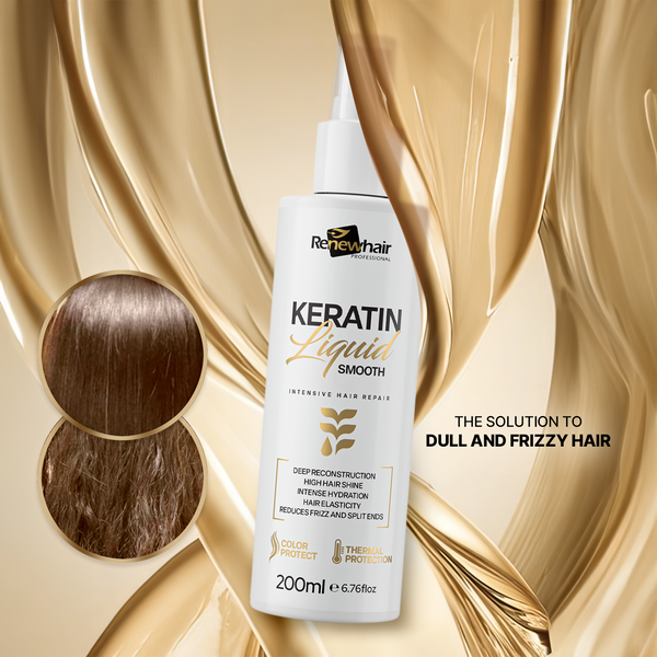 Keratin Liquid Smooth Anti Frizz Heat Protection for Curly Wavy Str Renew Hair Professional Limited